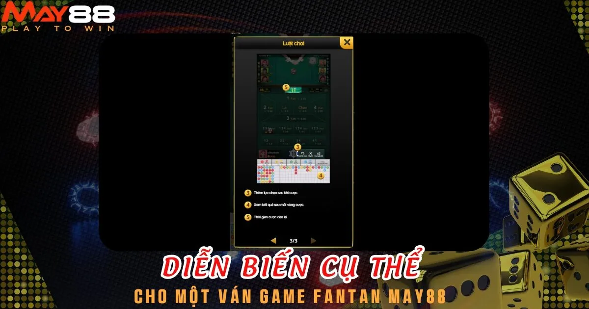 Diễn biến một ván game Fantan trực tuyến trong nhà cái May88