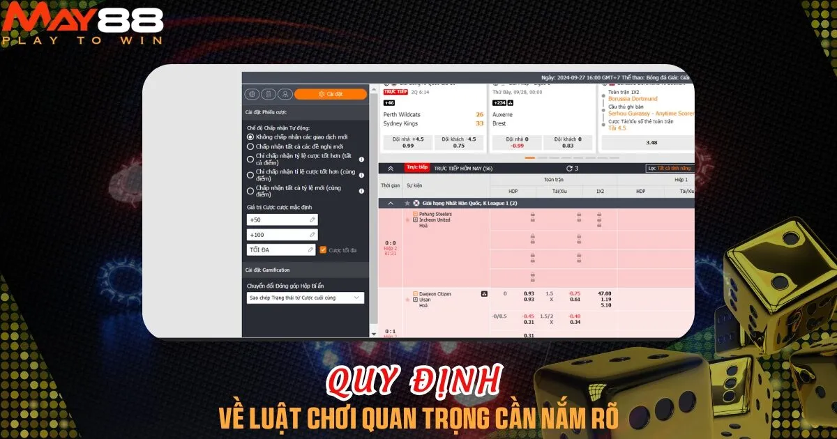 Quy định khi cược quan trọng tại S thể thao